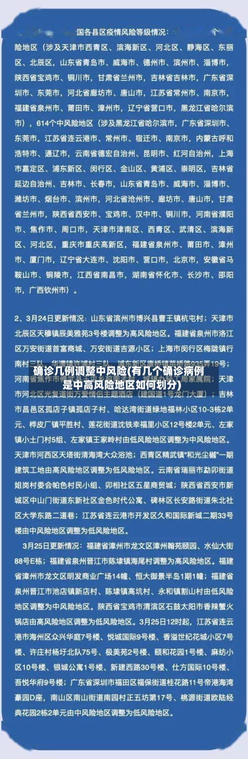 确诊几例调整中风险(有几个确诊病例是中高风险地区如何划分)-第2张图片