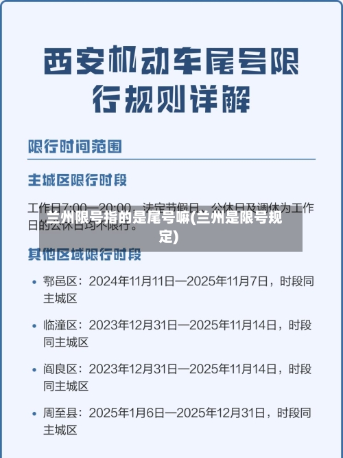 兰州限号指的是尾号嘛(兰州是限号规定)