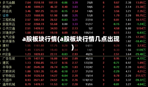 a股板块行情(a股板块行情几点出现)