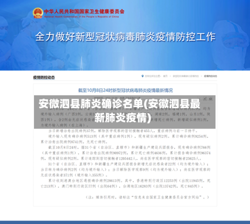 安微泗县肺炎确诊名单(安徽泗县最新肺炎疫情)-第3张图片