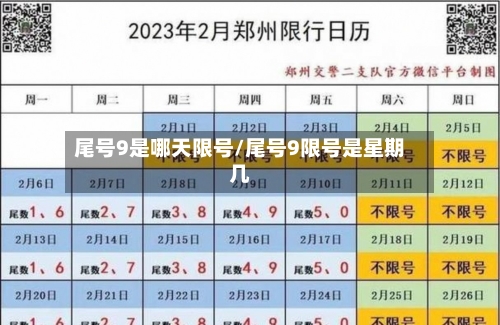尾号9是哪天限号/尾号9限号是星期几-第2张图片