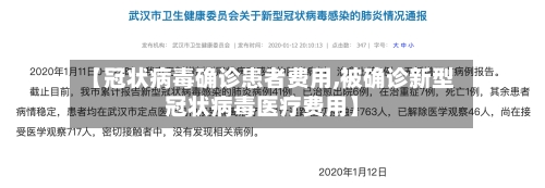 【冠状病毒确诊患者费用,被确诊新型冠状病毒医疗费用】