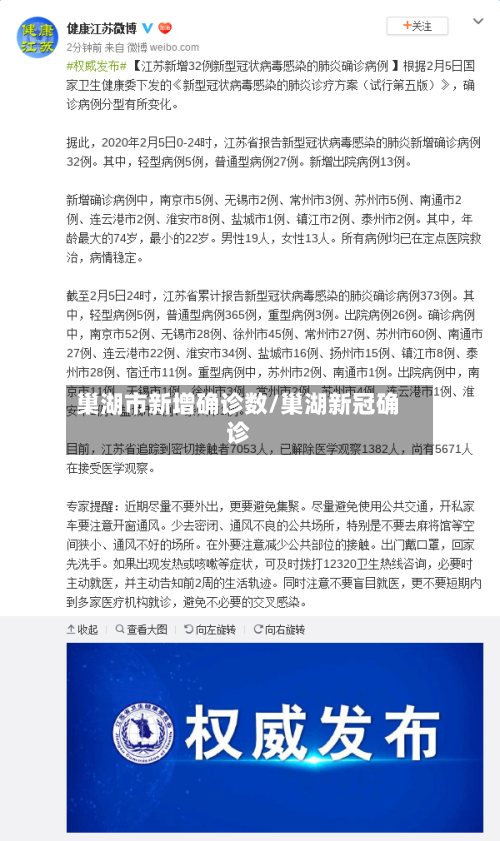 巢湖市新增确诊数/巢湖新冠确诊