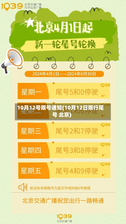 10月12号限号通知(10月12日限行尾号 北京)-第2张图片
