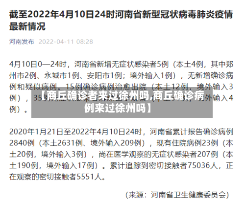 【商丘确诊者来过徐州吗,商丘确诊病例来过徐州吗】-第2张图片