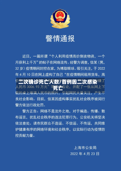 二次确诊死亡人数/首例因二次感染死亡