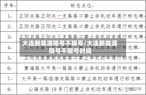 大连新能源限号不限号/大连新能源限号不限号时间-第2张图片