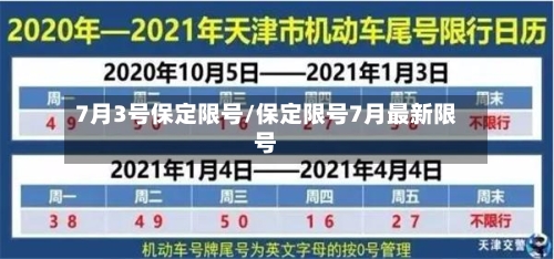 7月3号保定限号/保定限号7月最新限号