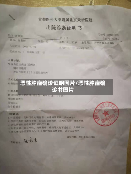 恶性肿瘤确诊证明图片/恶性肿瘤确诊书图片-第2张图片