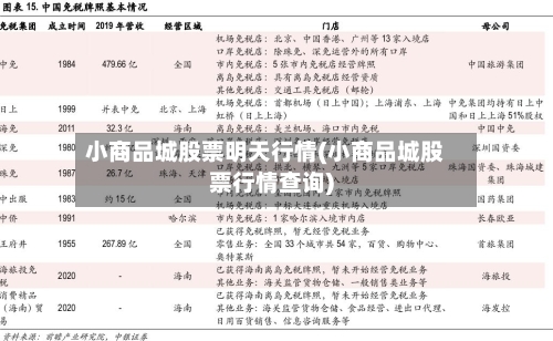 小商品城股票明天行情(小商品城股票行情查询)