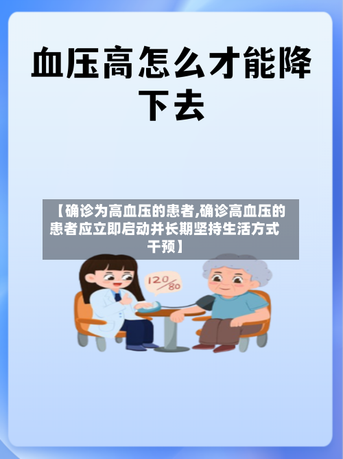 【确诊为高血压的患者,确诊高血压的患者应立即启动并长期坚持生活方式干预】