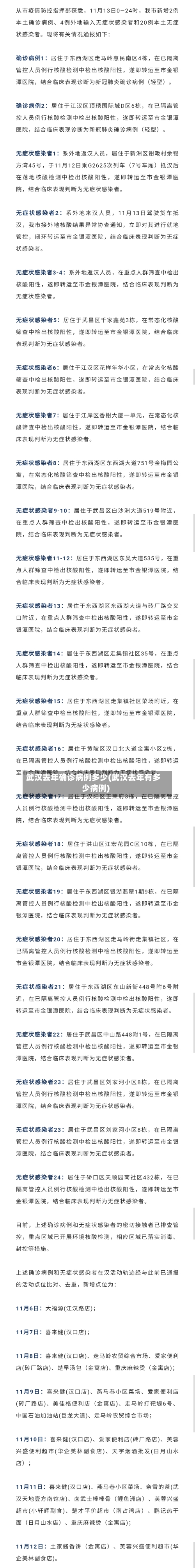 武汉去年确诊病例多少(武汉去年有多少病例)