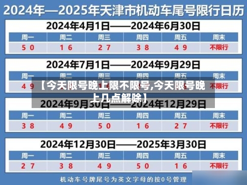 【今天限号晚上限不限号,今天限号晚上几点解除】