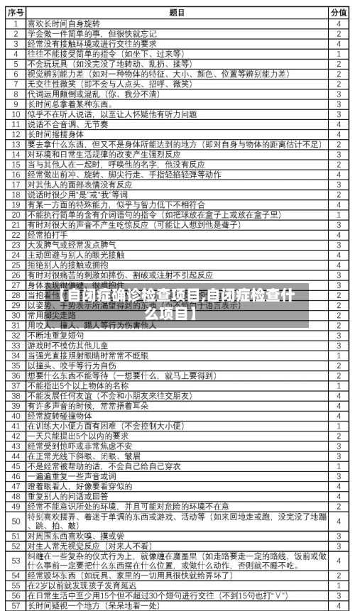 【自闭症确诊检查项目,自闭症检查什么项目】-第2张图片