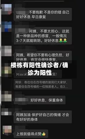 楼栋有阳性确诊者/确诊为阳性
