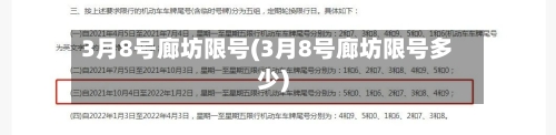 3月8号廊坊限号(3月8号廊坊限号多少)-第2张图片