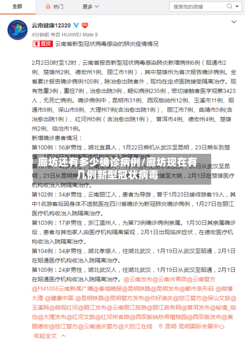 廊坊还有多少确诊病例/廊坊现在有几例新型冠状病毒