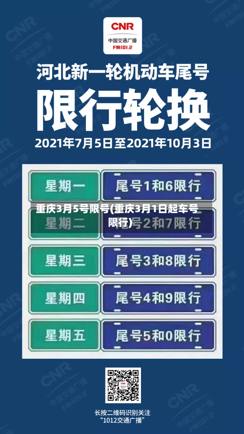 重庆3月5号限号(重庆3月1日起车号限行)-第2张图片