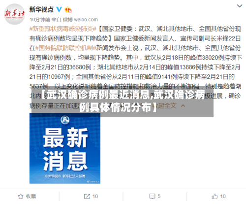【武汉确诊病例最近消息,武汉确诊病例具体情况分布】