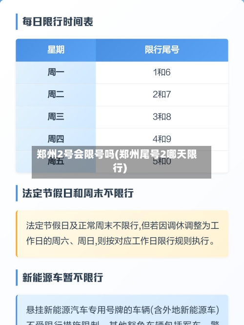 郑州2号会限号吗(郑州尾号2哪天限行)-第2张图片