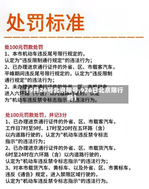 【9月26号北京限号,926日北京限行吗】