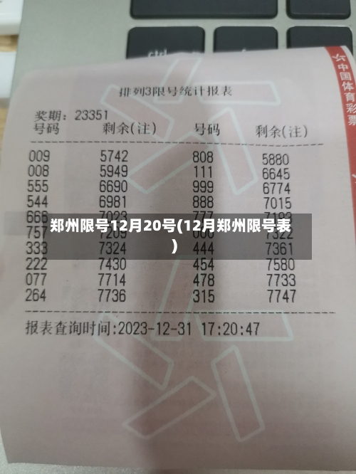 郑州限号12月20号(12月郑州限号表)
