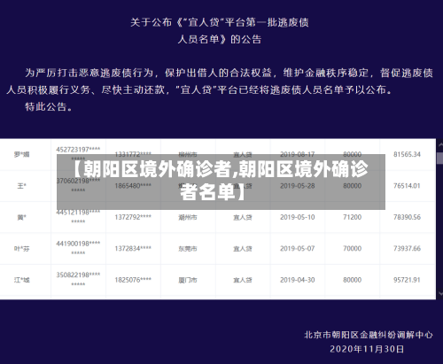 【朝阳区境外确诊者,朝阳区境外确诊者名单】-第3张图片