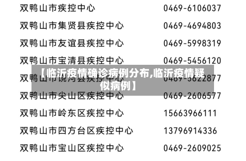 【临沂疫情确诊病例分布,临沂疫情疑似病例】